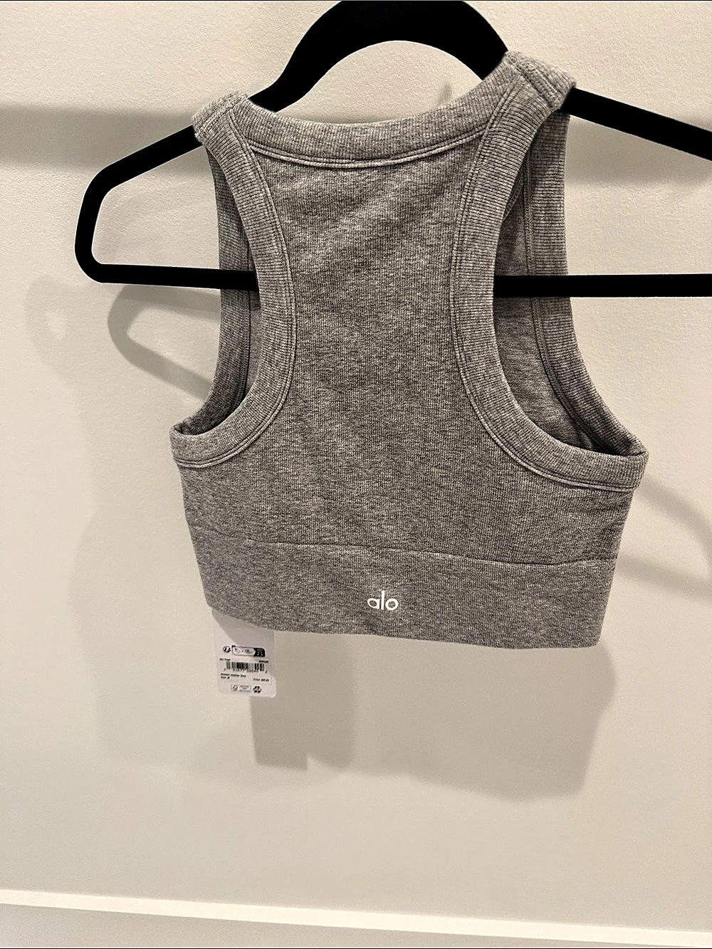 Alo Seamless Delight High Neck Bra Gray Medium NWT